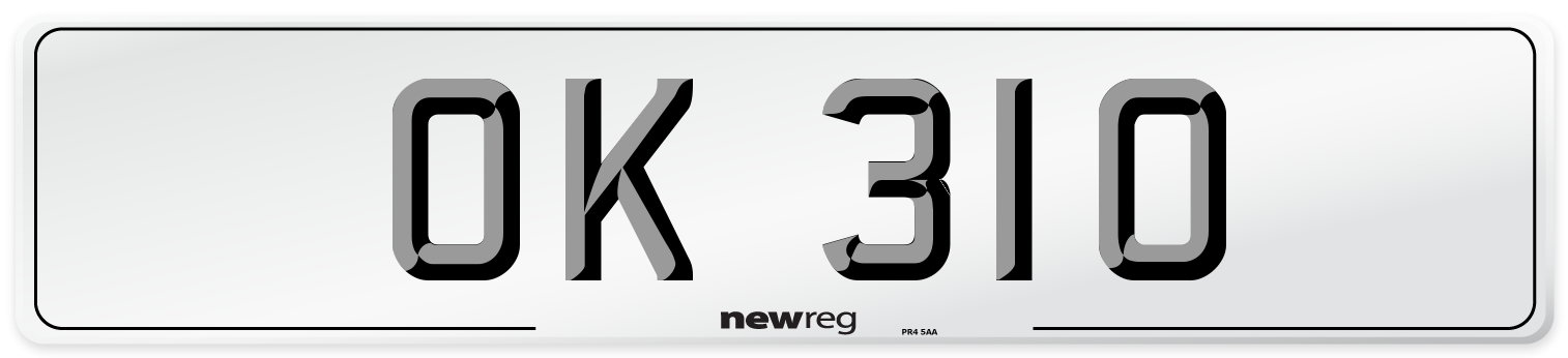 OK 310 Number Plate from New Reg